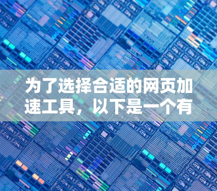 为了选择合适的网页加速工具，以下是一个有条理的分析和建议