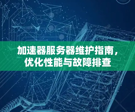 加速器服务器维护指南，优化性能与故障排查